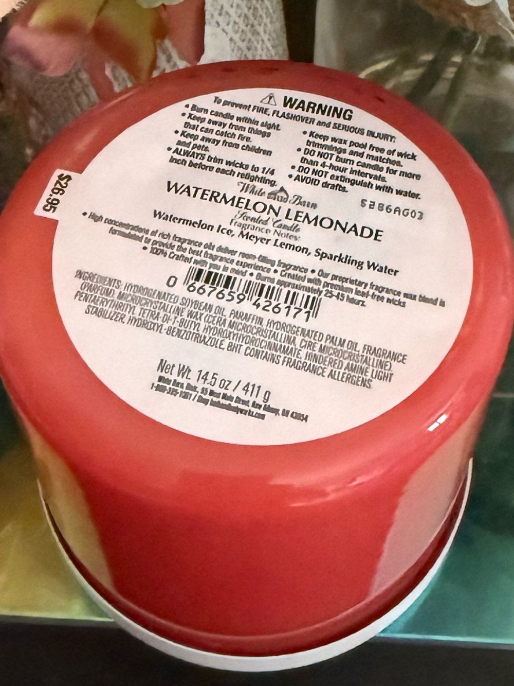 🆕🍉 WHITE BARN “WATERMELON LEMONADE” 3-WICK SCENTED CANDLE. BRAND NEW! - Picture 4 of 4